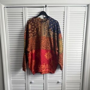 FARM RIO Bandana Dream Mixed Leopard Texture Sweatshirt in Multi